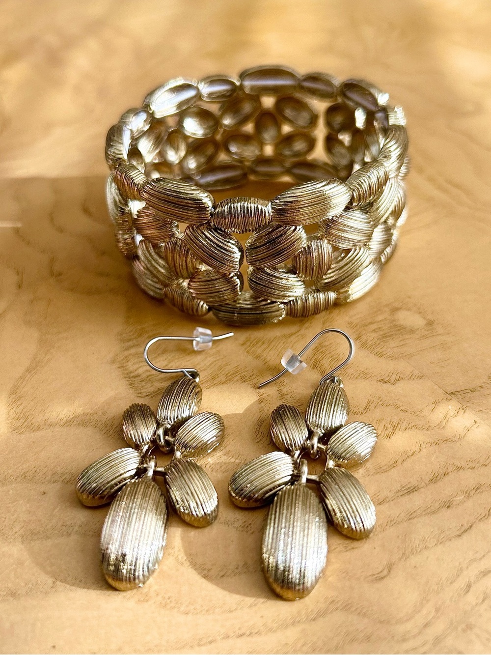 Macy’s Gold Tone Earrings and Bracelet Set